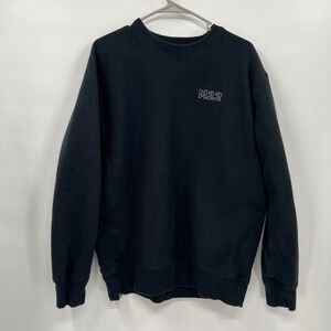 M22 Large Crewneck Sweatshirt Mens Black Embroidered Logo Heavyweight Fleece
